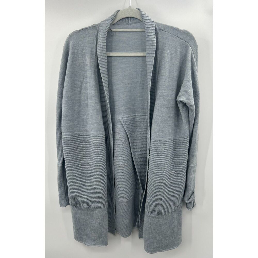 Lululemon Sit in Lotus Wrap II Cardigan Merino Wool  Athleisure 4-6 Gray